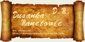 Dušanka Manetović vizit kartica